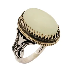 انگشتر نقره مردانه مدل گوهر شب تاب