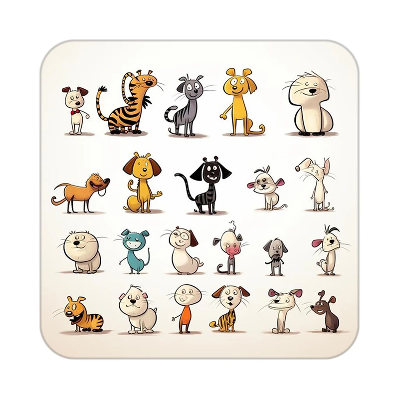 زیر لیوانی کاکتی طرح حیوانات کارتونی مدل mp27756