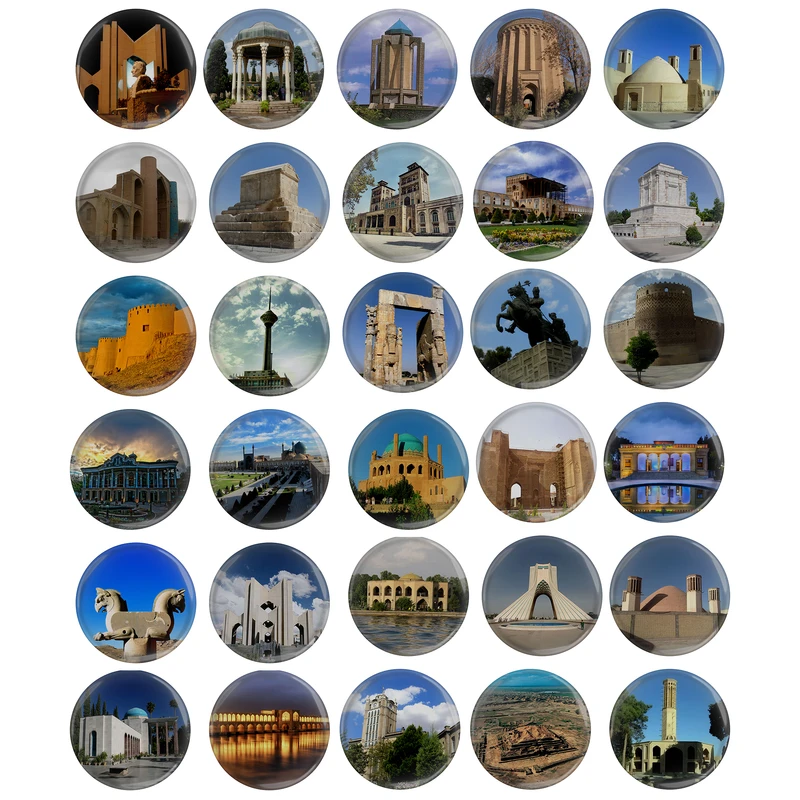 پیکسل مدل اماکن توریستی تاریخی فرهنگی ایران کد S1-30 مجموعه 30 عددی