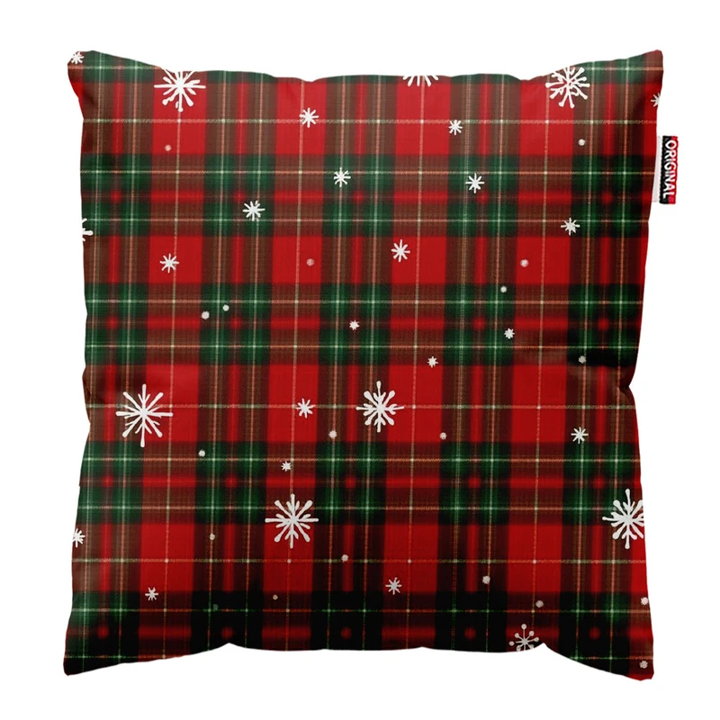  کوسن پاد آفرین طرح برف و چهارخونه سایز 30*30 سانتی متر کد 1139