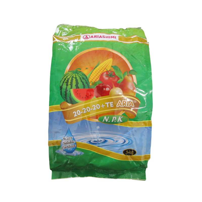 کود ماکرو عناصر ریز مغذی آریاشیمی مدل 20-20-20+TE وزن 5 کیلوگرم