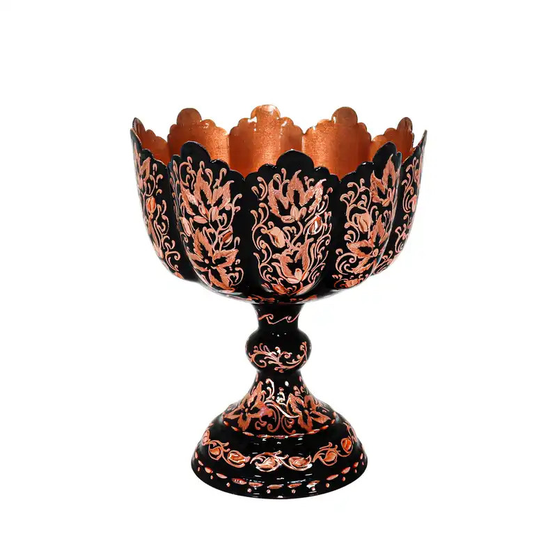 آجیل خوری مسی مدل الماس تراش طرح دالبری کد HQ1714