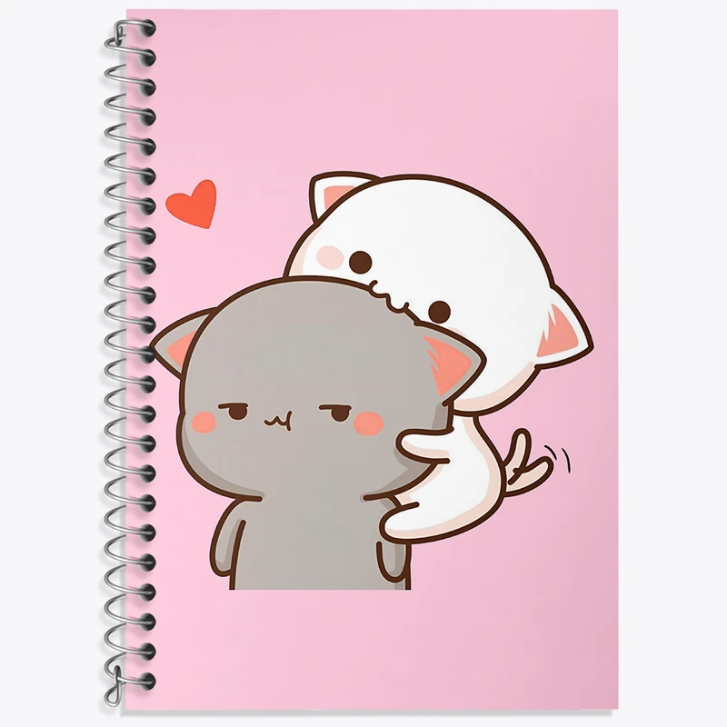 دفتر زبان 50 برگ خندالو مدل دو خط طرح گربه های کیوت کد N2003