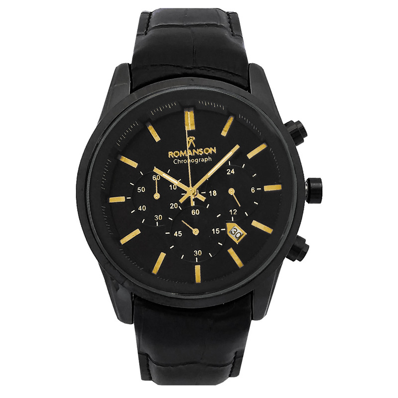 ساعت مچی عقربه‌ای کوارتز مردانه رومانسون مدل  بندچرمی کرنوگراف سه موتور کد 8701