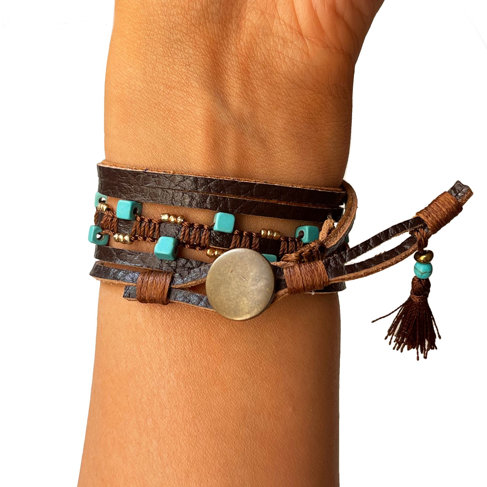 دستبند زنانه دل تافته مدل چرم طبیعی Del_WB07 - - 6