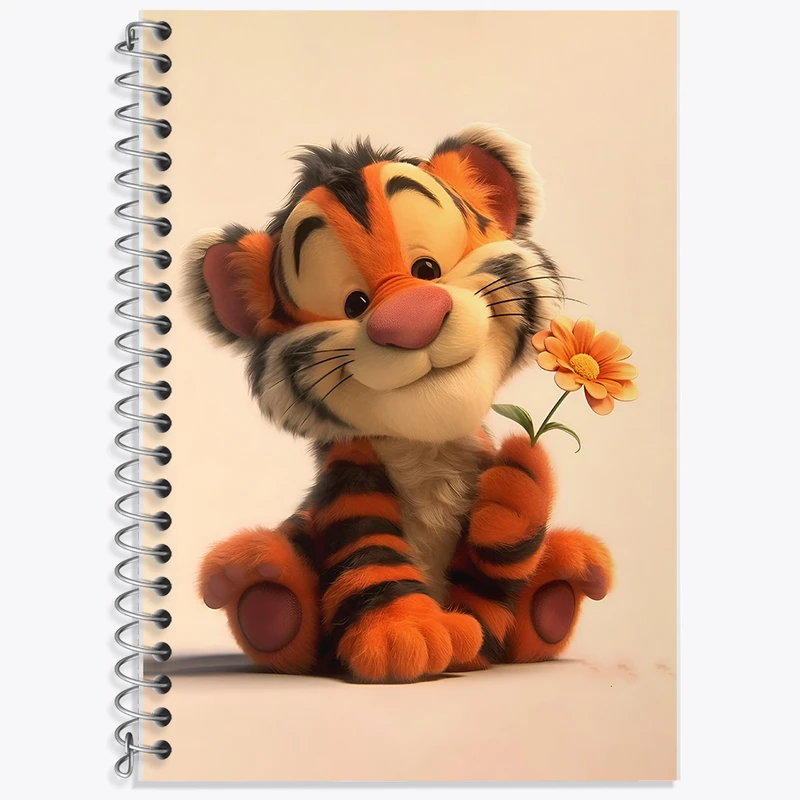 دفتر زبان 50 برگ خندالو مدل دو خط طرح ببر کیوت کد F6237