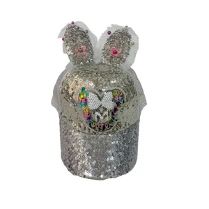 کلاه آفتابگیر بچگانه مدل خرگوشی پولک دار