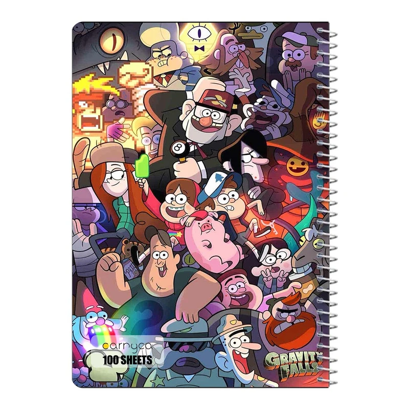 دفتر مشق 100 برگ سیمی کارنیکا طرح آبشار جاذبه Gravity Falls کد 36160