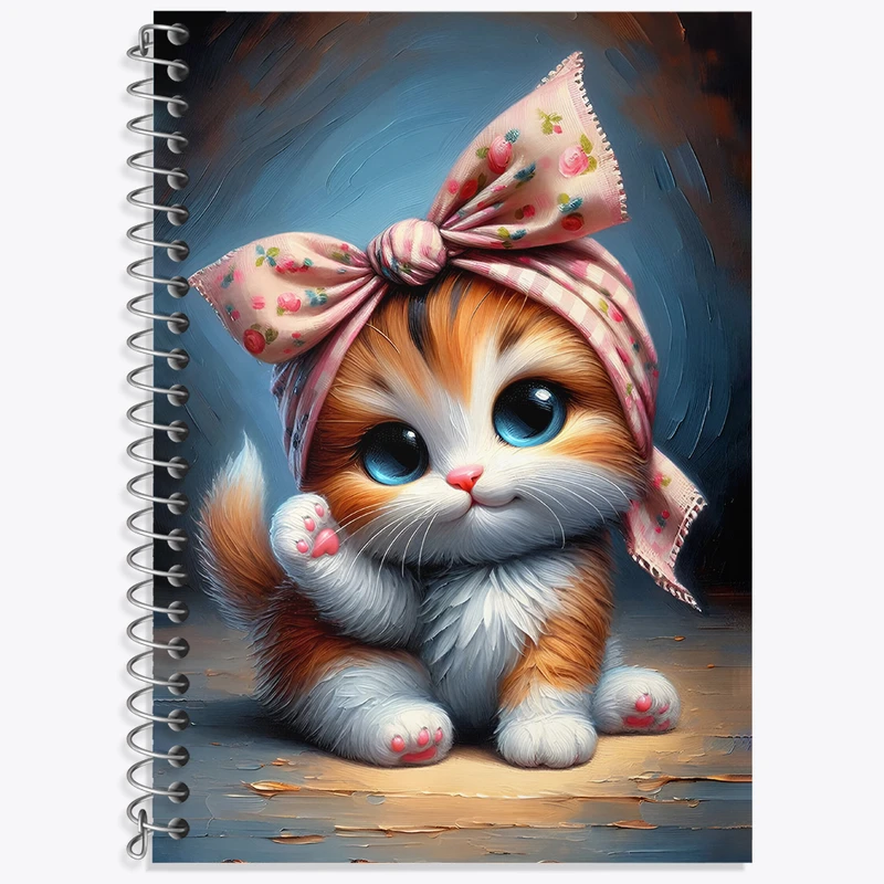 دفتر لغت 50 برگ خندالو طرح گربه کیوت کد N5136