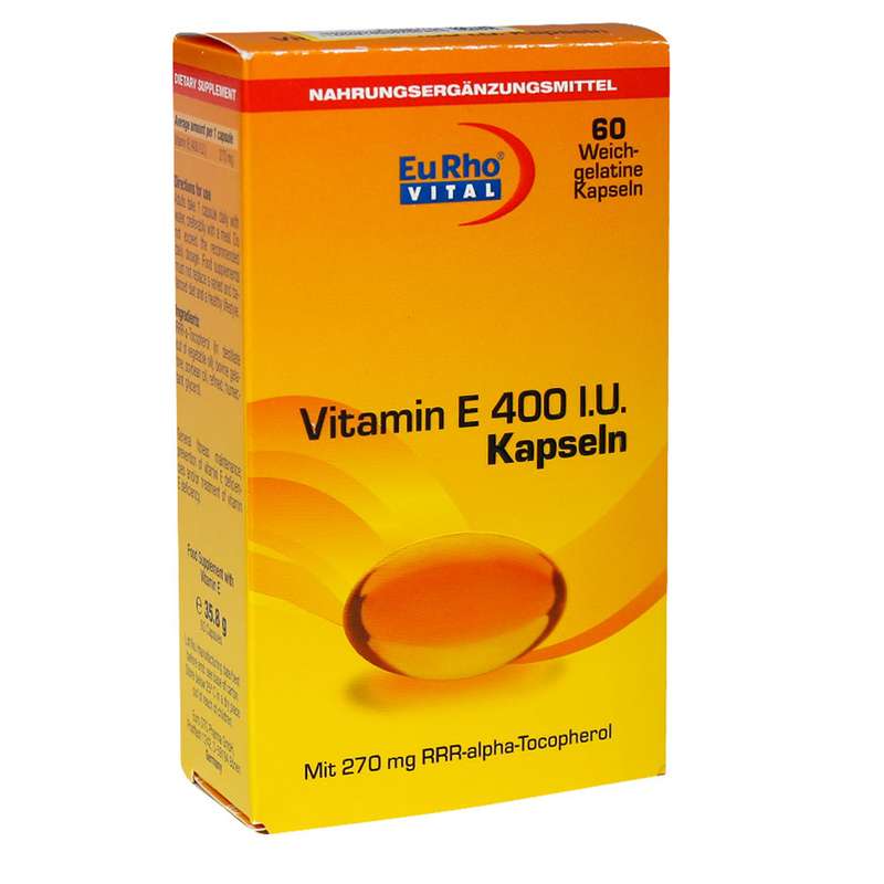 کپسول ویتامین 400E واحد یوروویتال بسته 60 عددی