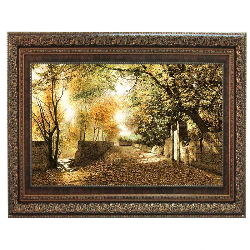 تابلو فرش ماشینی نقش نگار رضوی طرح کوچه باغ کد 1924A