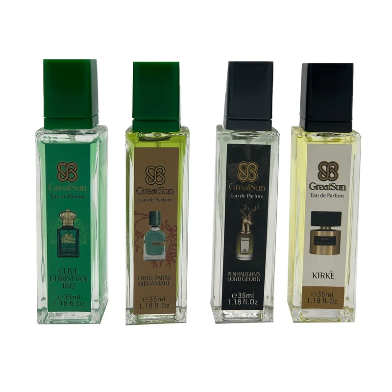 عطر جیبی مردانه گریت سان مدل GS421 با رایحه تلخ و خنک حجم 35 میلی لیتر بسته 4 عددی