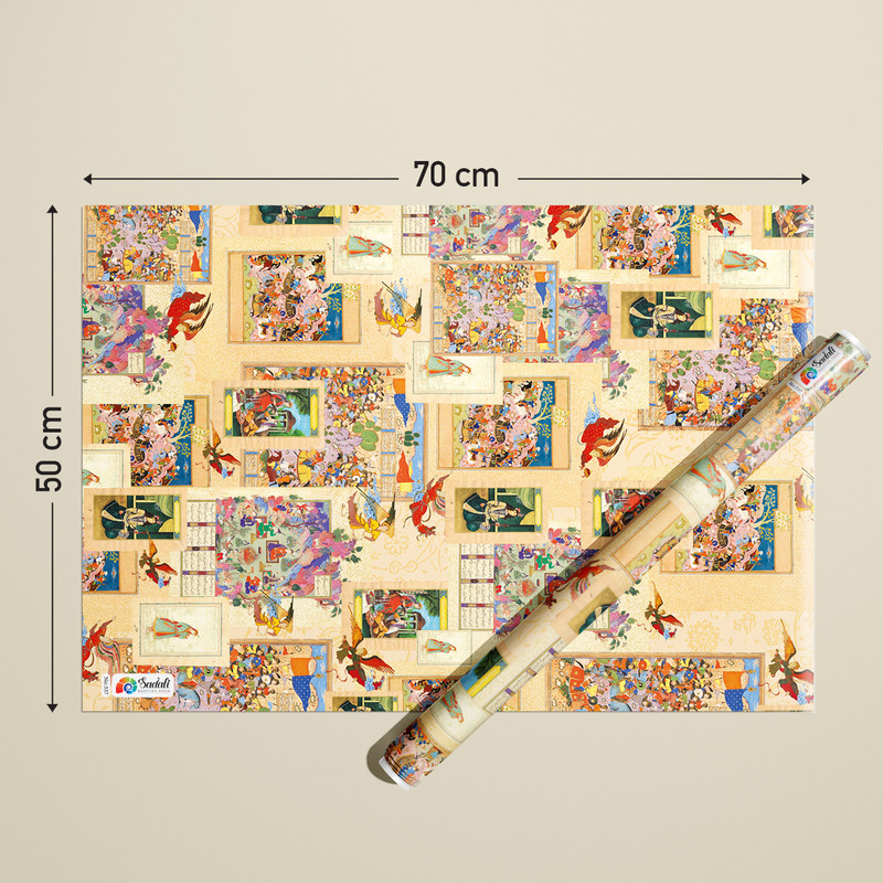 کاغذ کادو صدفی طرح شاهنامه بسته 2 عددی