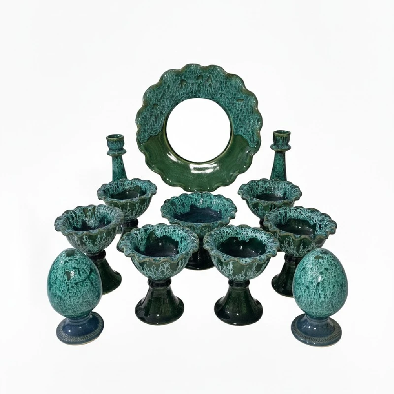 مجموعه ظروف هفت سین 12 پارچه مدل شره ای