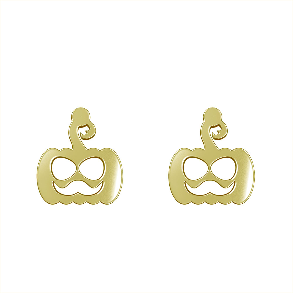 گوشواره طلا 18 عیار زنانه مدوپد مدل کدو هالووین کد GA1-10360