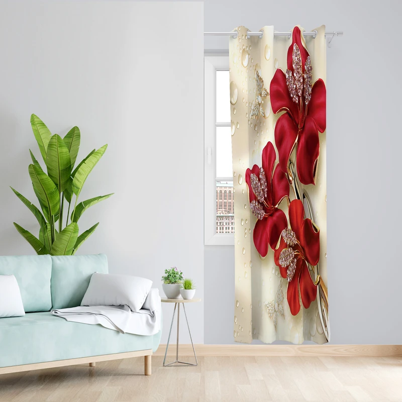 پرده طرح لیلیوم مدل مخمل پانچی کد 2543 z سایز 140x200 سانتی متر