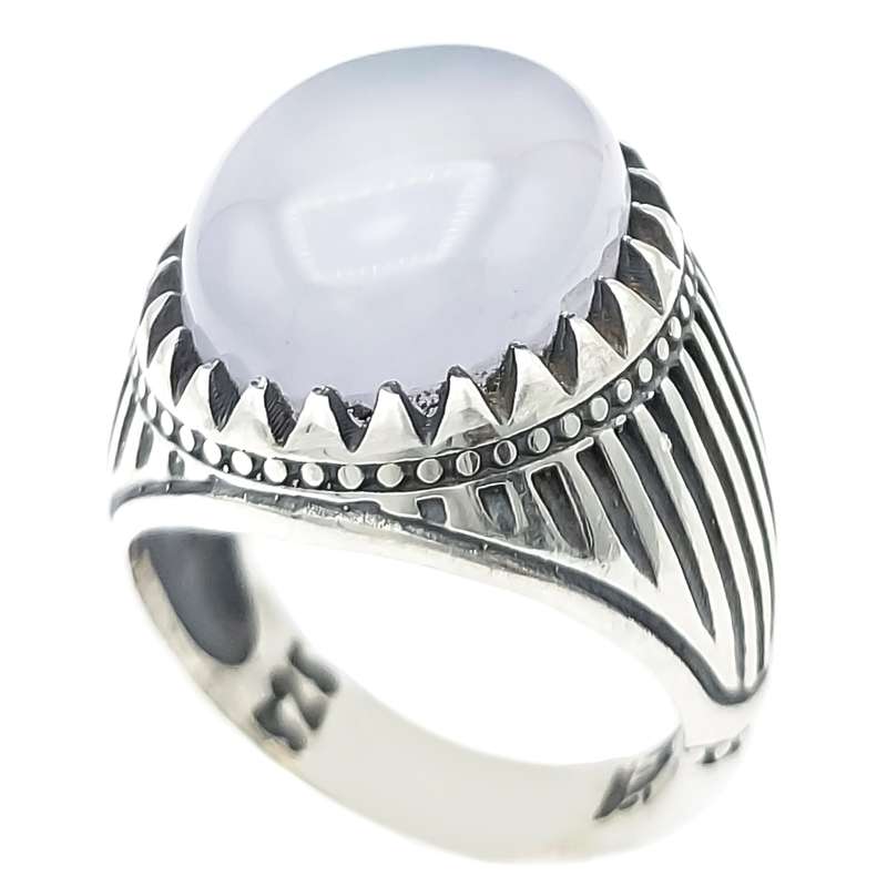 انگشتر نقره مردانه مدل عقیق کبود کد VA4773