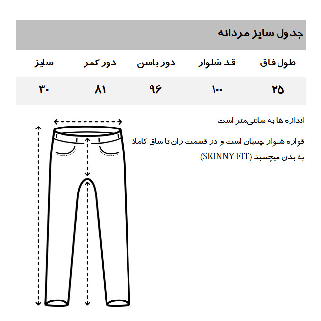 شلوار جین اسکینی مردانه مدل BL875LD