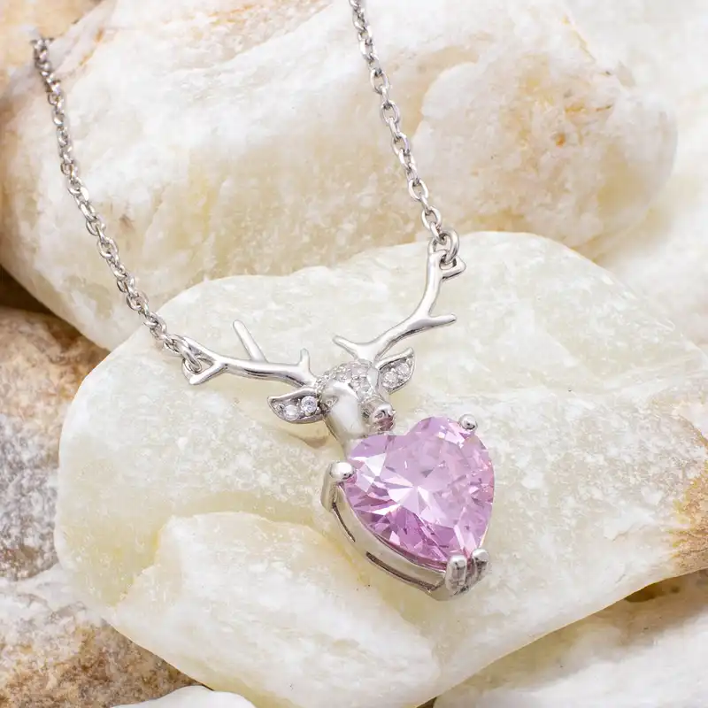 گردنبند نقره زنانه مدل قلب AMT-M121