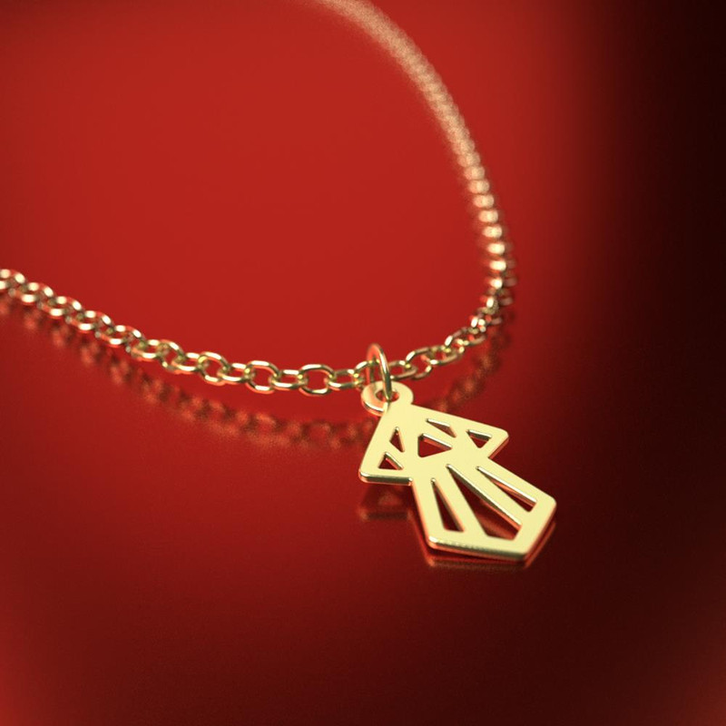 آویز ساعت طلا 18 عیار زنانه مدوپد مدل هندسی کد CA10203