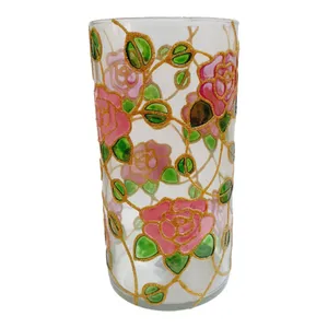 تنگ ویترای مدل استوانه طرح Rose کد 777