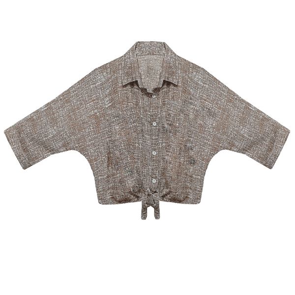 شومیز آستین سه ربع یقه برگردان زنانه مدل g-1tk