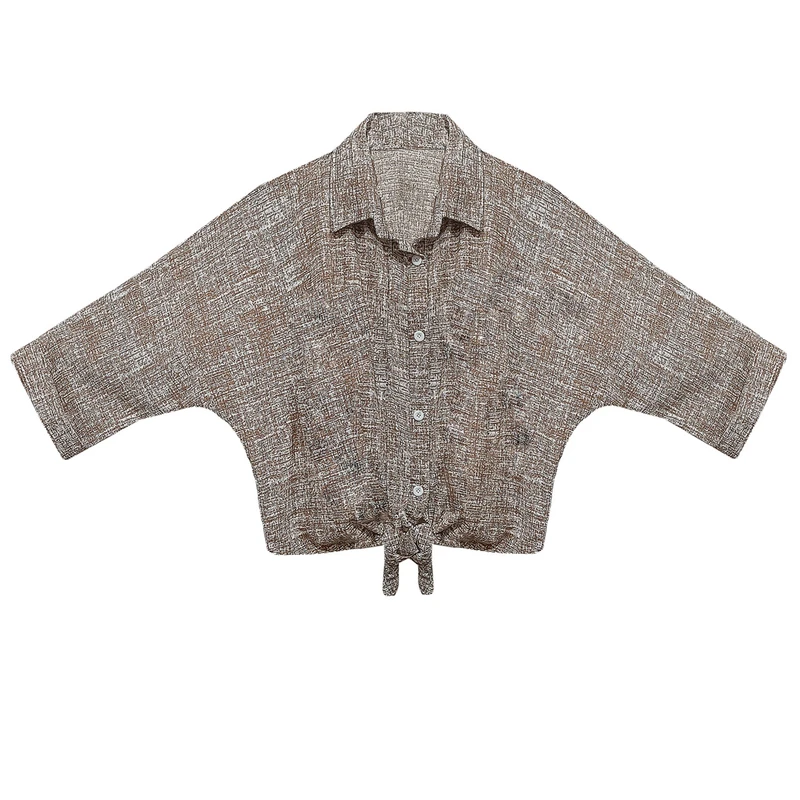 شومیز آستین سه ربع یقه برگردان زنانه مدل g-1tk