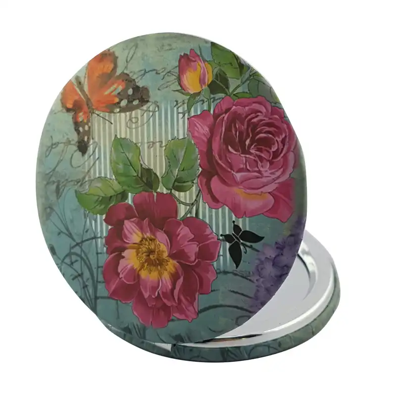 آینه جیبی طرح گل رز کد 19