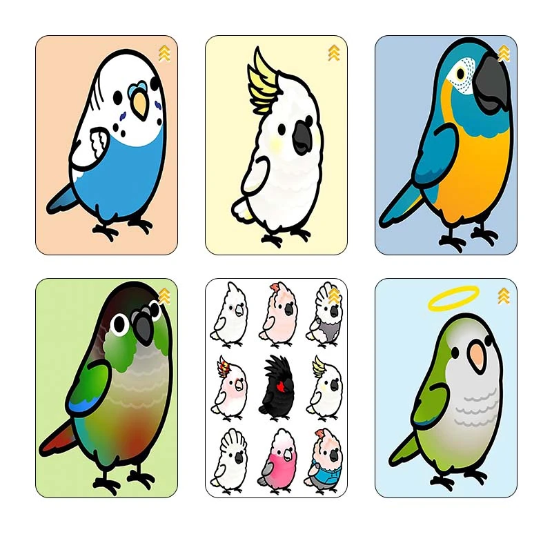 استيکر کارت کارنيکا طرح طوطی Parrot کد 71555 مجموعه 6 عددی