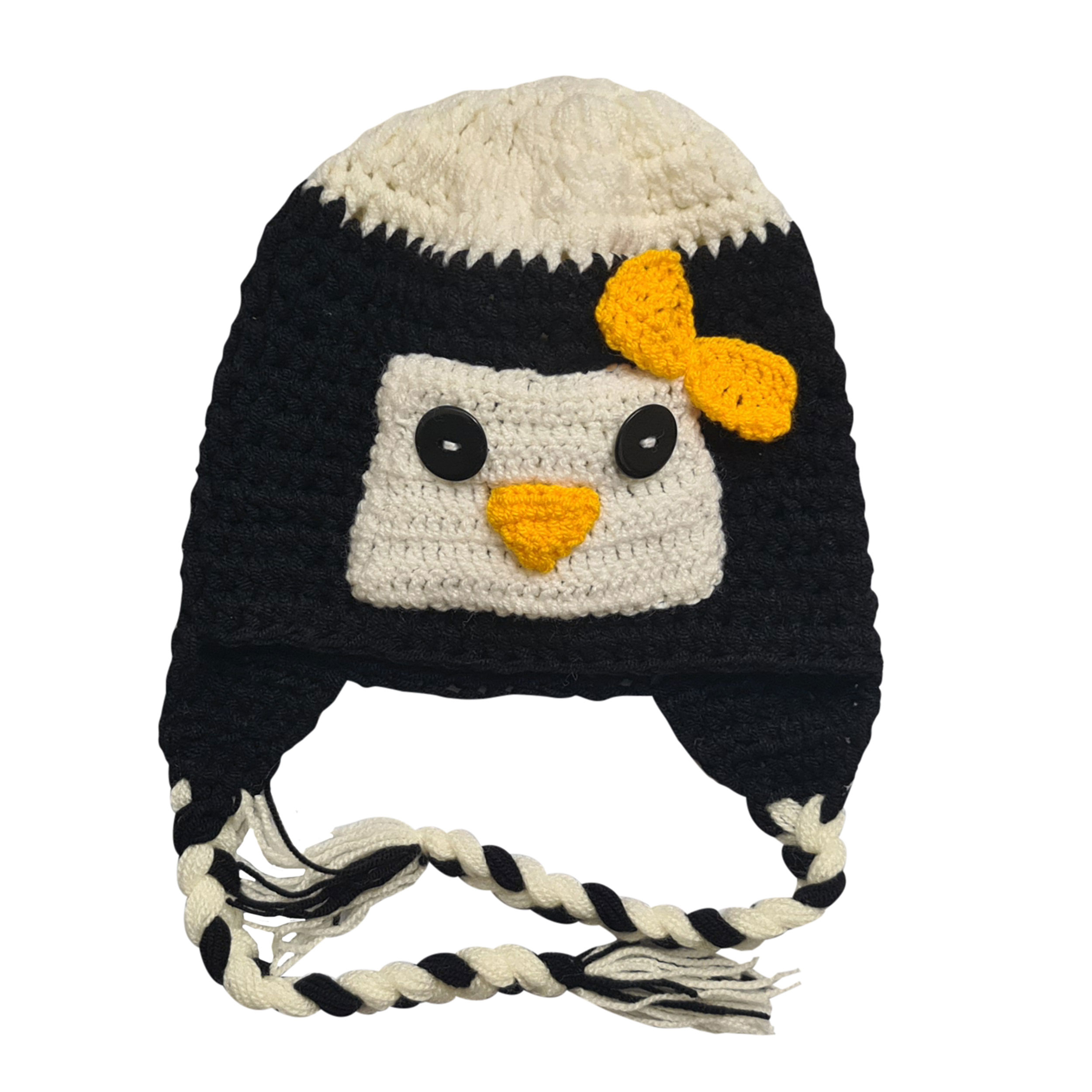 کلاه بافتنی بچگانه طرح جوجه پنگوئن