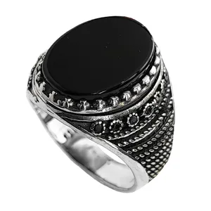 انگشتر نقره مردانه مدل عقیق کد MS4048