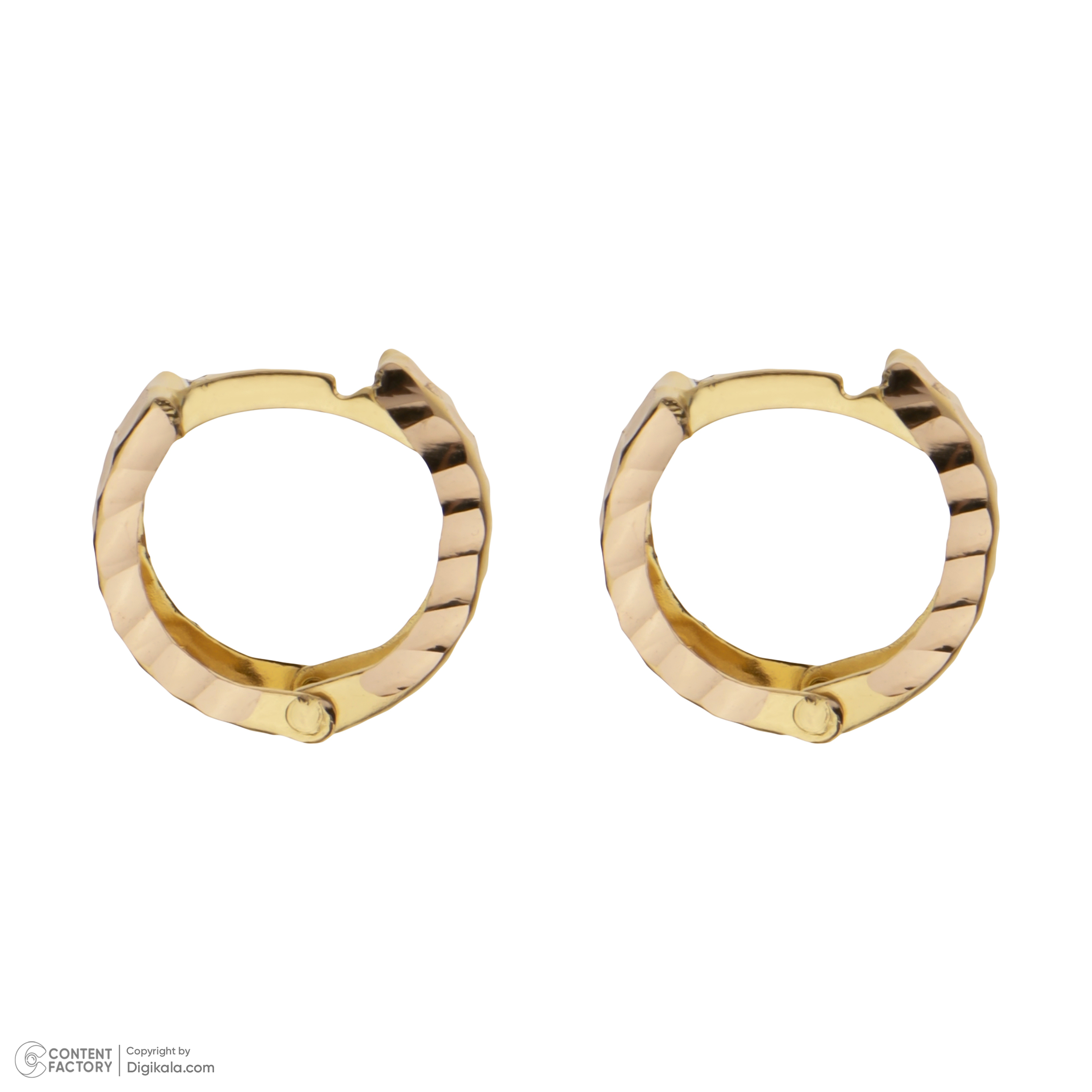 گوشواره حلقه‌ای طلا 18 عیار زنانه گلدم مدل E-3070034