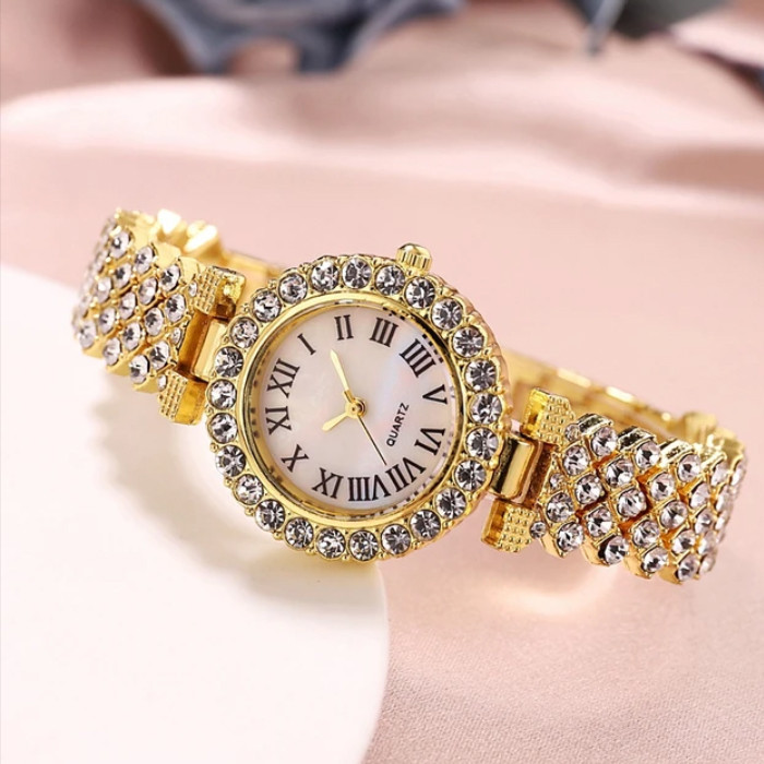 ساعت مچی عقربه ای زنانه مدل فول نگین کد diamond11