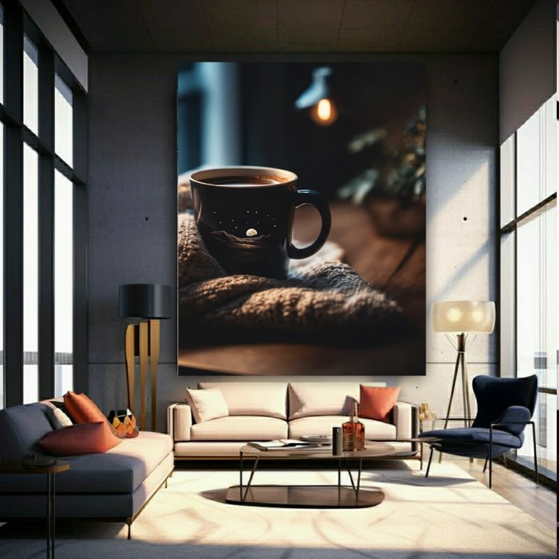  تابلو بوم طرح کاپ قهوه کد FP103994