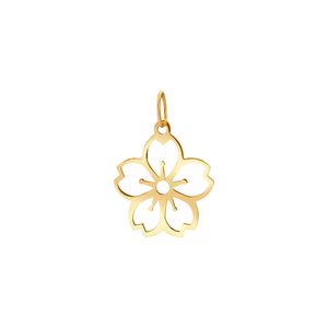 آویز گردنبند طلا 18 عیار زنانه روبی آرت گالری طرح گل بهار کد 60478
