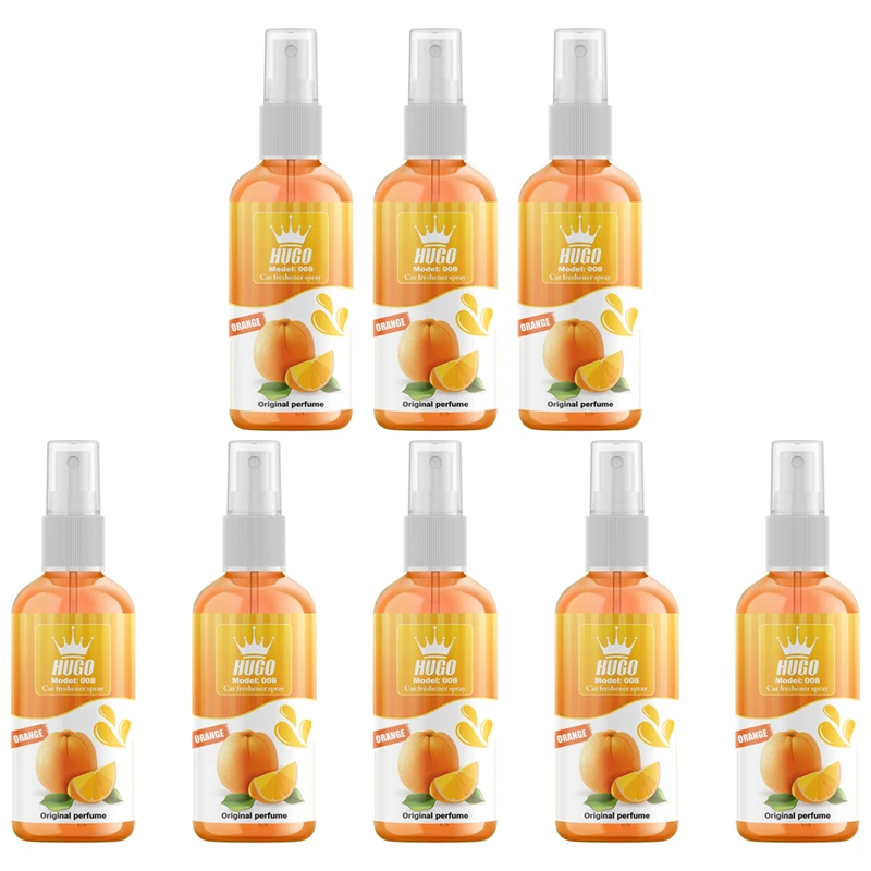 اسپری خوشبو کننده خودرو هوگو کد 008 با رایحه پرتقال حجم 50 میلی لیتر بسته 8 عددی