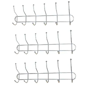 چوب لباسی مدل دیواری ۶ شاخه بسته 3 عددی