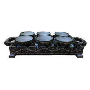 سرویس چای خوری سنگی طرح آنتوریم مجموعه  7 عددی 