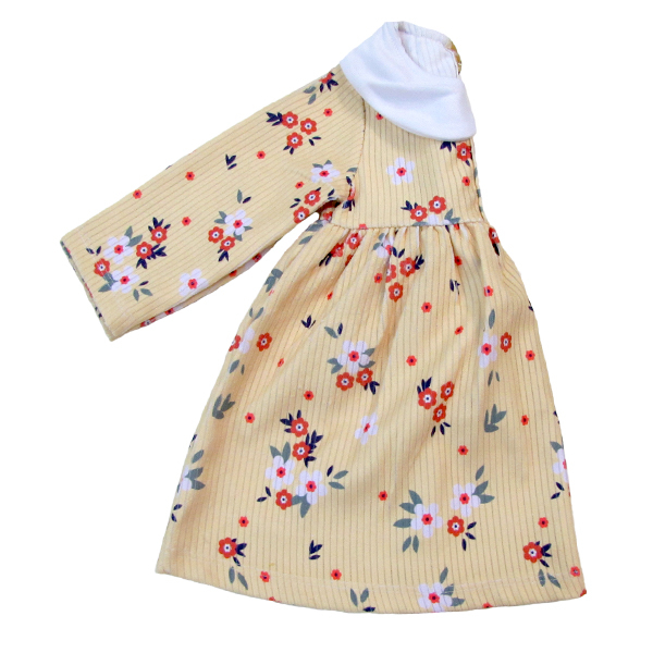 پیراهن نوزادی مدل گلدار رنگ لیمویی