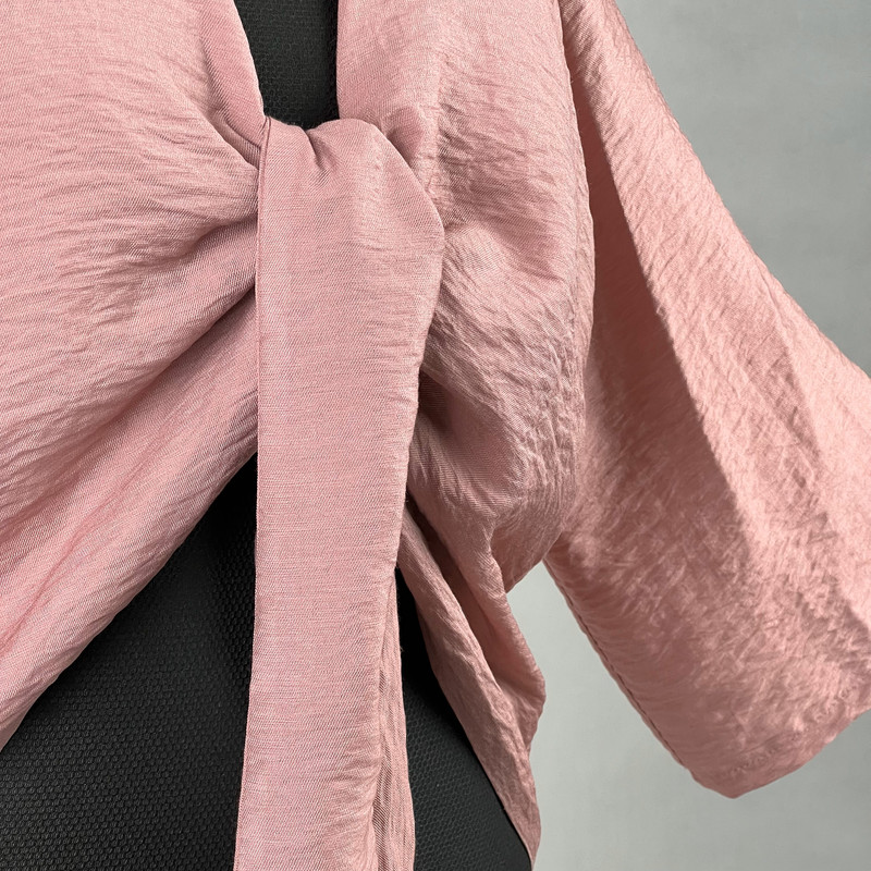 شومیز زنانه مدل گره ای کد AK1015 رنگ کالباسی