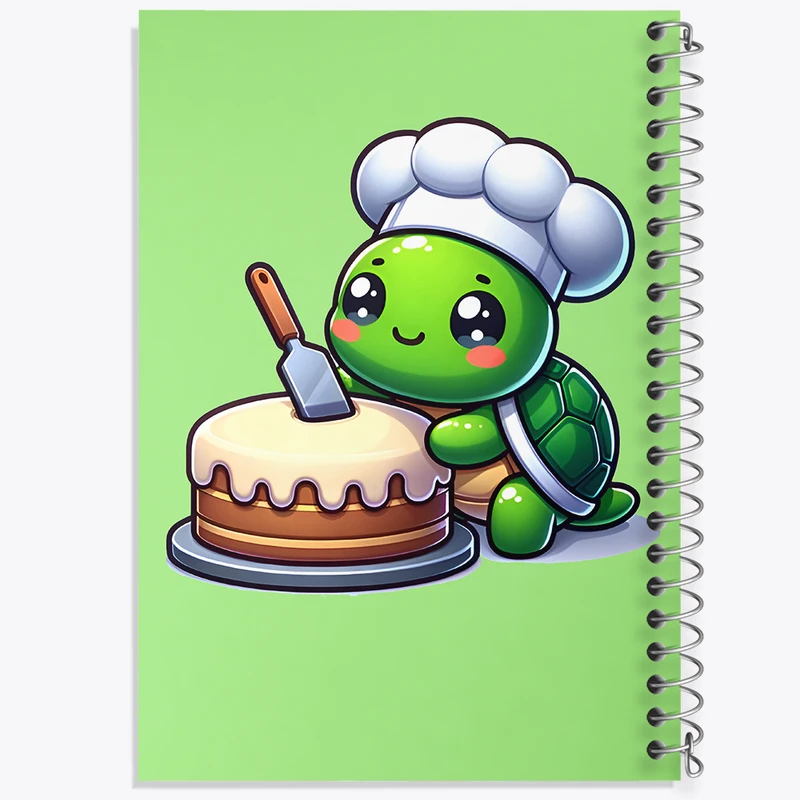 دفتر مشق 100 برگ خندالو طرح لاکپشت شیرینی پز کد F7706