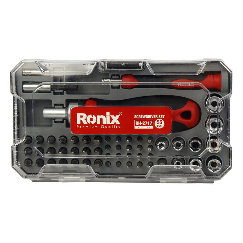 مجموعه 55 عددی سری پیچ گوشتی و سری بکس رونیکس مدل HR-2717 مجموعه 55 عددی سری پیچ گوشتی و سری بکس رونیکس مدل HR-2717