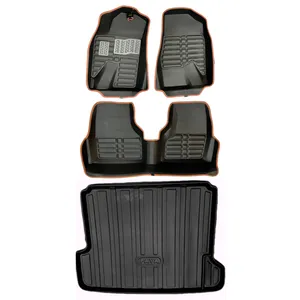 کفپوش پنج بعدی خودرو ای ام تی سی مدل MC چرم به همراه کفپوش صندوق مناسب برای پژو پارس