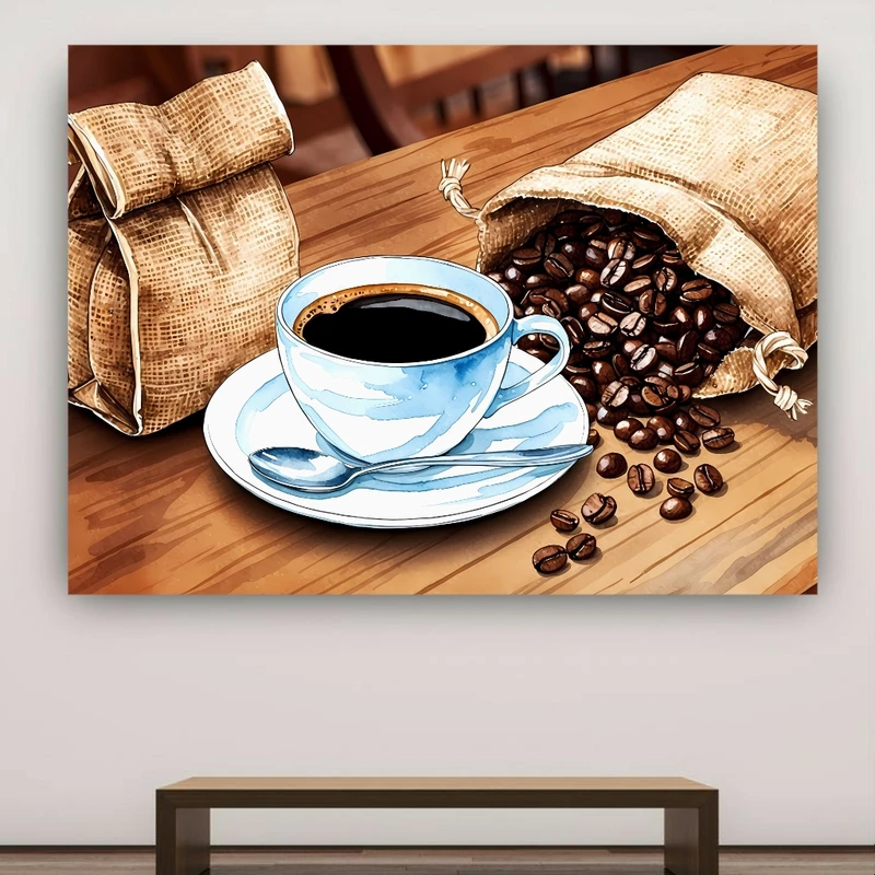 تابلو بوم طرح قهوه مدل کافه کد PY163