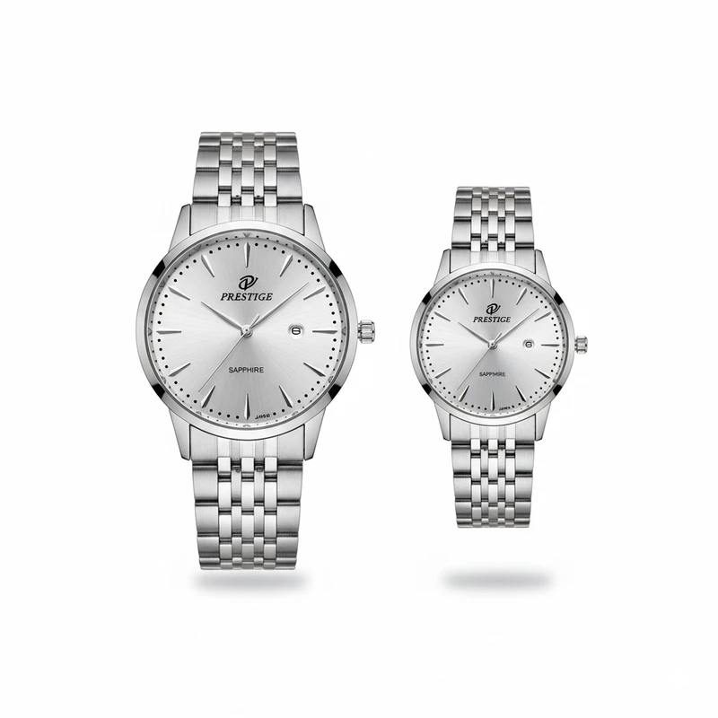 ست ساعت مچی عقربه‌ای کوارتز زنانه و مردانه پرستیژ مدل 9204 SR