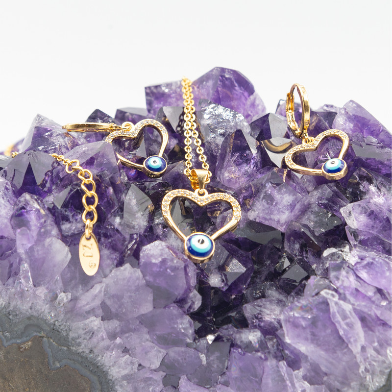 نیم ست زنانه زد جی جولری مدل چشم نظر نیم ست زنانه زد جی جولری مدل چشم نظر