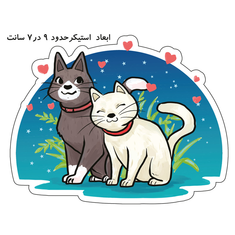 استیکر لپ تاپ مدل گربه های خوشگل کد 156