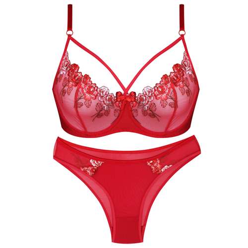ست شورت و سوتین زنانه کارنا رز مدل فنر دار کد 3340-RNW رنگ قرمز