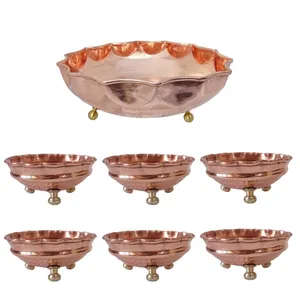 ست 7 پارچه ظروف پذیرایی مسی طرح شاملو کد ZH380 