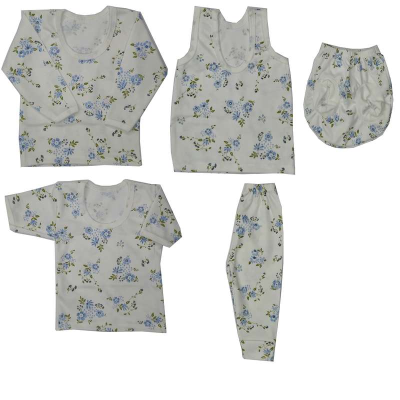 ست 5 تکه لباس نوزادی مدل گلدار کد 285